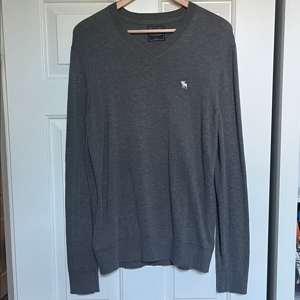 Abercrombie & Fitch Charcoal V-Neck Sweater